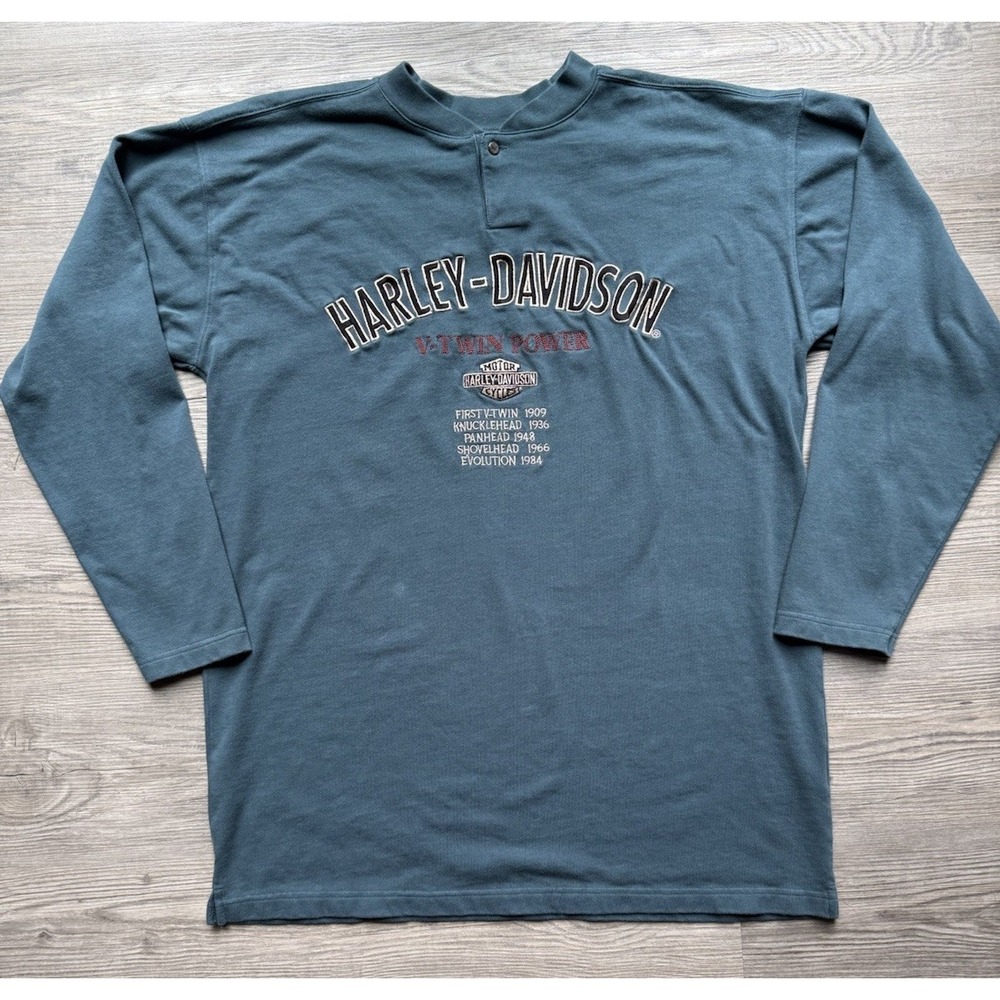 Vtg Harley Davidson V-Twin Long Sleeve Crewneck Sweatshirt Men's Size Large